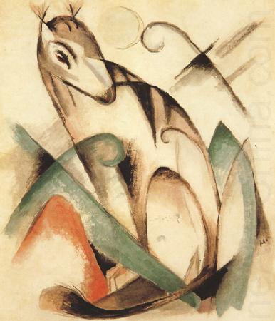 Franz Marc Seated Mythical Animal (mk34) china oil painting image